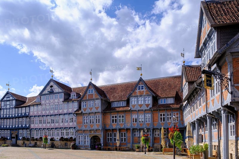 Town market, market square with town hall, Wolfenbüttel, Lower Saxony, Germany