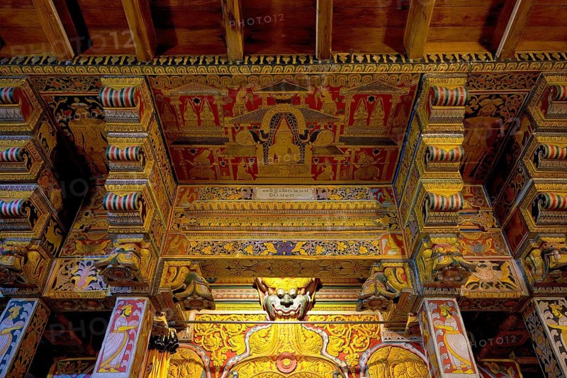 Temple of the sacred Tooth Relic or Sri Dalada Maligawa, Ceiling, Kandy, Sri Lanka