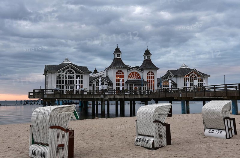 The Sellin pier on Rügen at sunset, Mecklenburg-Western Pomerania, Germany