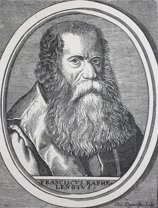 Francis Raphelingius the Elder, Frans van Ravelingen (27 February 1539 - 20 July 1597), Flemish-born printer and scholar, Historical, digitally enhanced reproduction of a 19th century original