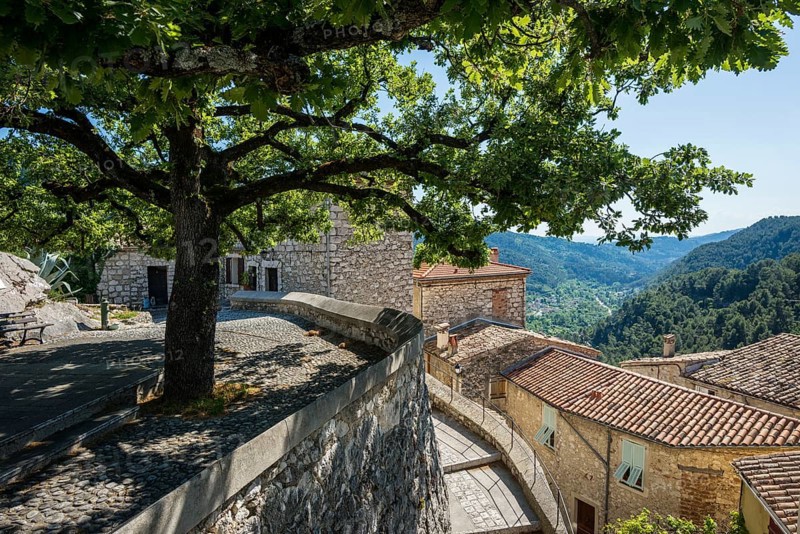 Picturesque medieval mountain village, Peillon, near Monaco, Cote d'Azur, Alpes-Maritimes, Provence-Alpes-Cote-d'Azur, South of France, France