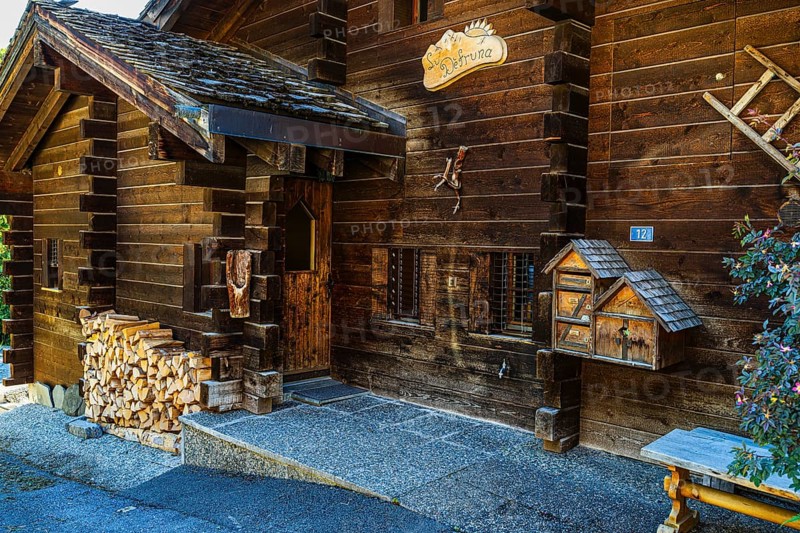 Country house in log construction, historic village centre, Grimentz, Val d'Anniviers, Valais Alps, Canton Valais, Switzerland