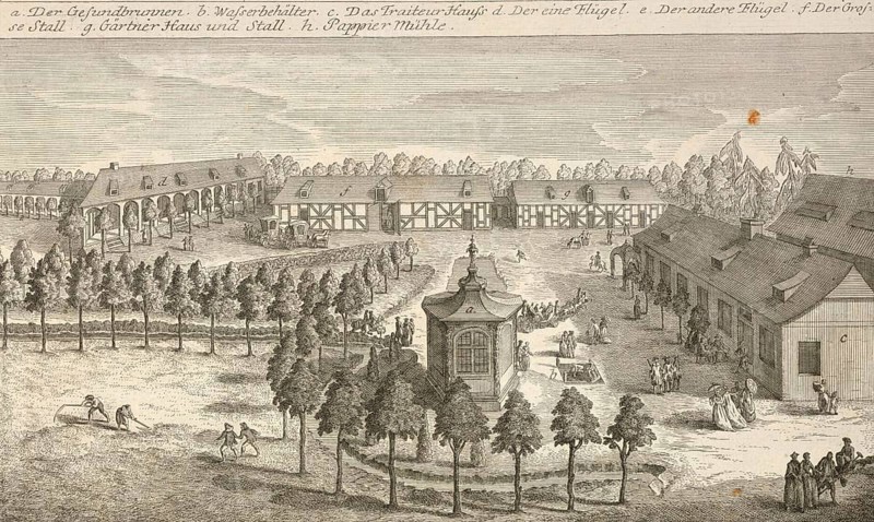The Gesundbrunnen near Berlin, Germany, around 1880, digitally restored reproduction of a 19th century illustration, historical, exact date unknown