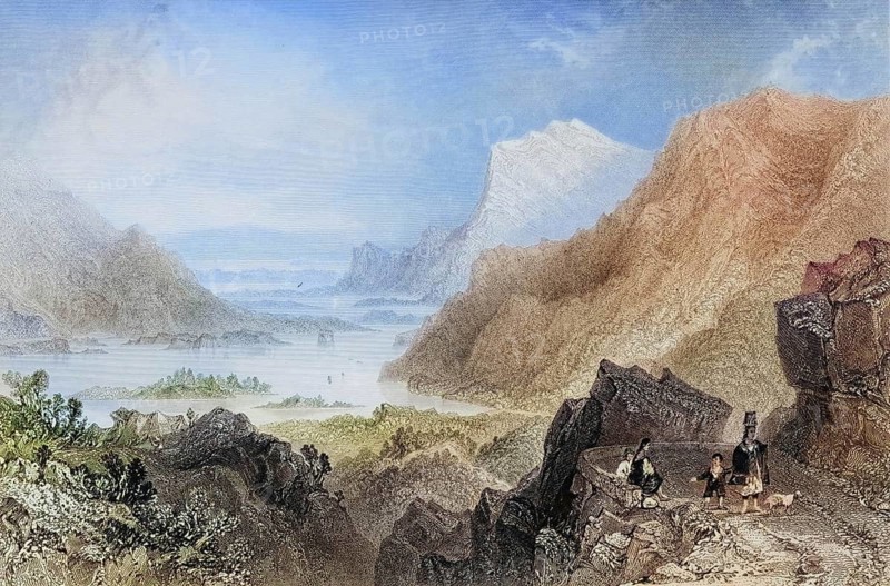 Approach to Killarney from the Kenmare Road, County Kerry, Ireland, from the Landscape and Antiquities of Ireland, 1841, digital reproduction of a historical model
