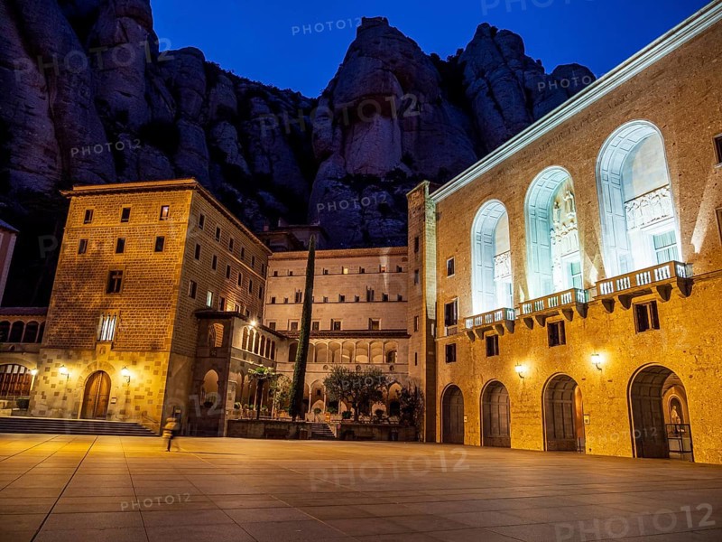 Monastery Montserrat at dawn, Barcelona, Catalonia, Spain