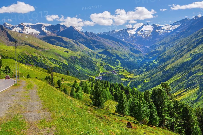 Valley head with the Gurgler Ferner, Hochgurgl, Ötztal, Ötztal Alps, Tyrol, Austria