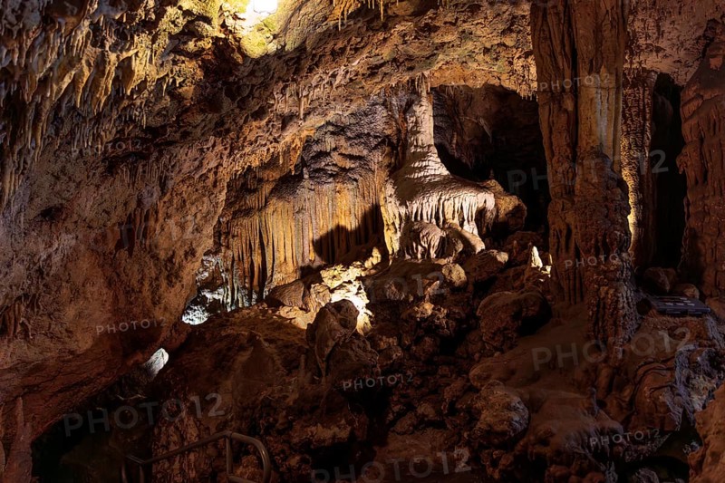 Limestone rock formations in a cave at Florida Caverns State Park in the Florida panhandle near Marianna