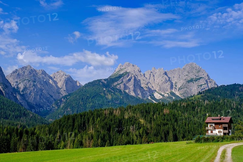Palu district, Sappada, Plodn, behind the Terza Media mountain, Terza Grande, Carnic Alps, Julian Friuli, Italy