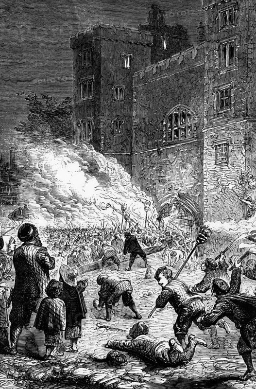 In April 1640, revolutionary sentiment grew in the country and, amid rumours of the dissolution of Parliament, there was an attack on Lambeth Palace, England, the following month