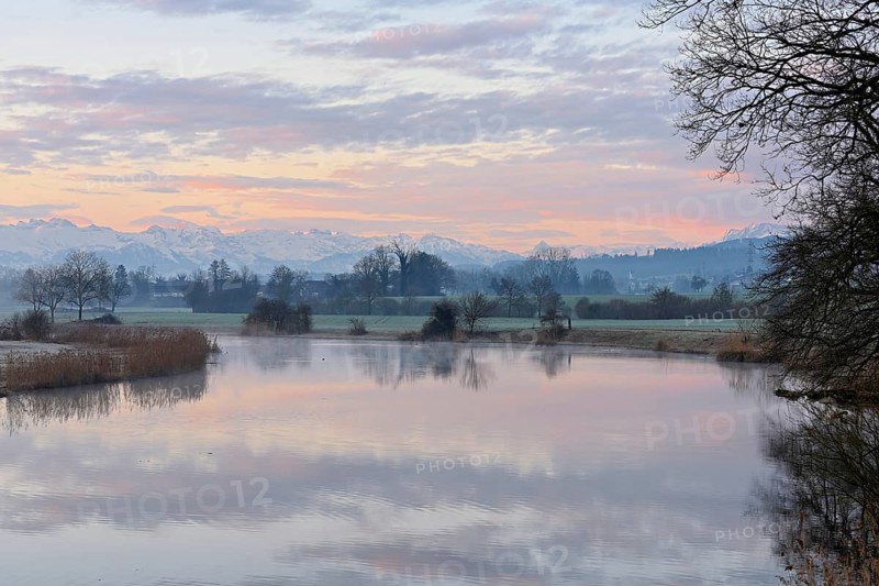 Nature reserve Stille Reuss, behind the Alps, Rottenschwil, Reusstal, Freiamt, Canton Aargau, Switzerland