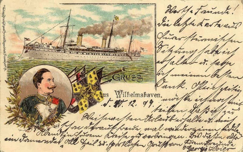 Historical postcard, picture postcard, Wilhelmshaven, Lower Saxony, Germany, digitally enhanced reproduction of an original from around 1900, picture postcard