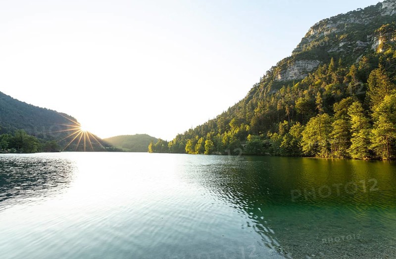 Sunrise in summer at Lake Thumsee near Bad Reichenhall