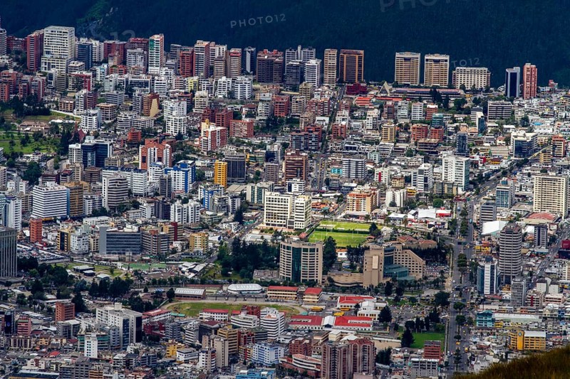 City of Quito, View from the Cruz Loma cable car station. Pichincha province, Ecuador, South America