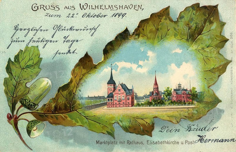 Historical postcard, picture postcard, Wilhelmshaven, Lower Saxony, Germany, digitally enhanced reproduction of an original from around 1900, picture postcard