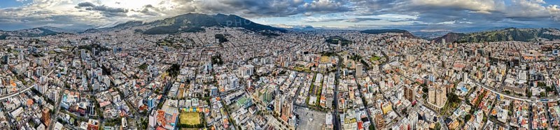 360 degree drone panorama, Quito, Ecuador