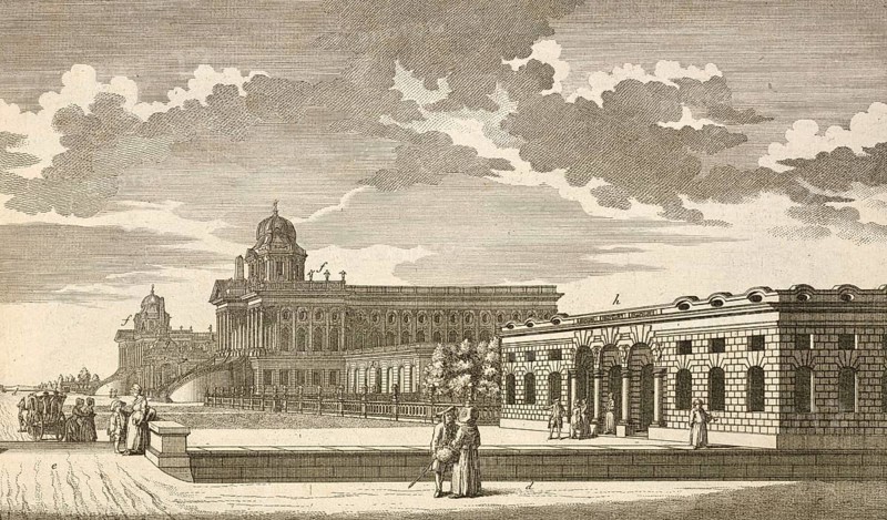 The royal palace near Potsdam, Germany, around 1880, digitally restored reproduction of a 19th century illustration, historical, exact date unknown