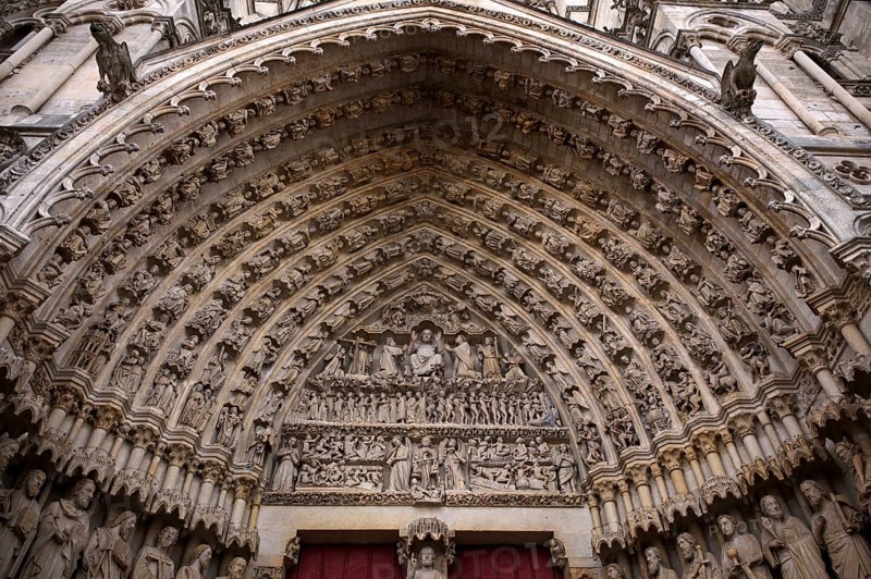 Main portal, Redeemer portal, Cathédrale Notre-Dame d'Amiens cathedral, Amiens, Somme, France