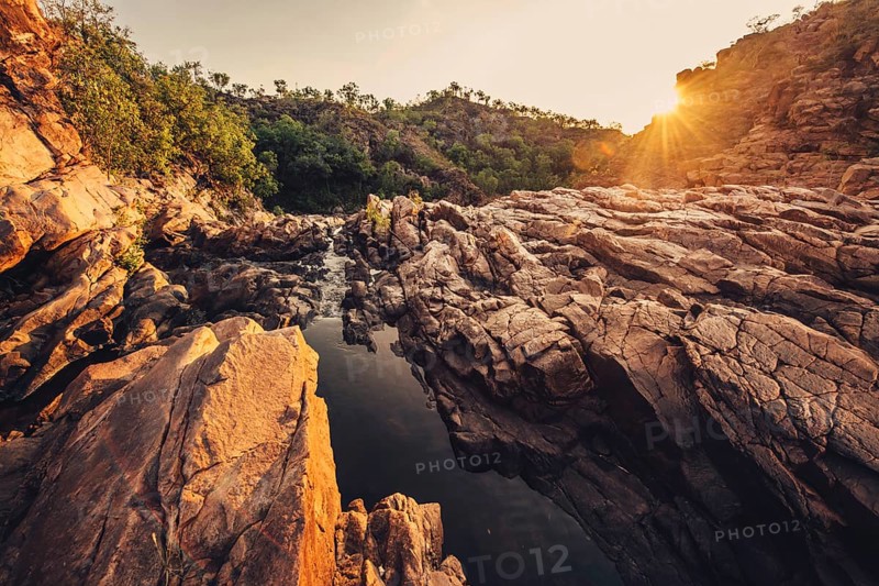 Sunrise Edith Falls in northern Australia, Australia