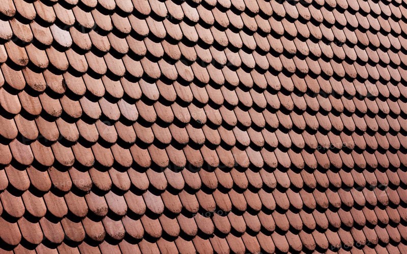 Red shingle roof, house roof, detail, Steyr, Upper Austria, Austria