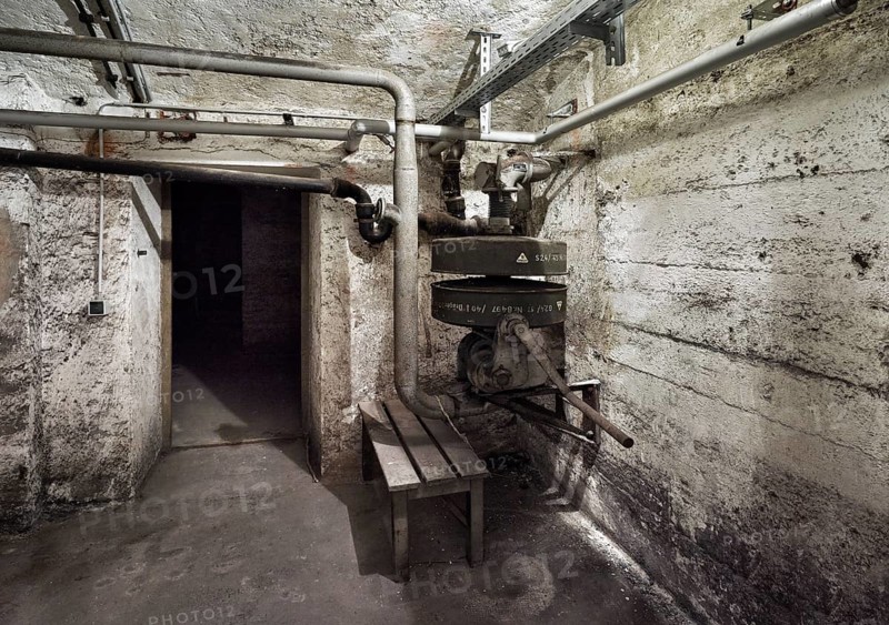 Air-raid shelter from the Second World War in an old building, Munich, Bavaria, Germany