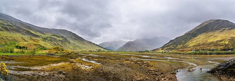 Panorama of Ault a'chruinn, Loch Duich, Scotland, UK