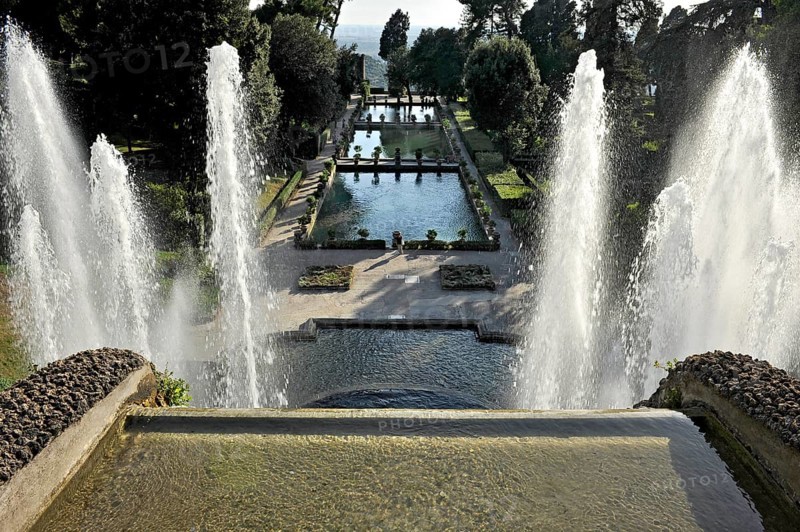 Neptune Fountain, Fontana di Nettuno, fish ponds, Renaissance garden of Villa d'Este, water features, fountains, UNESCO World Heritage Site, Tivoli, metropolitan city of Rome, Lazio, Italy