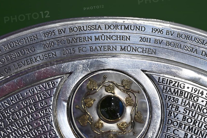 Bundesliga Meisterschale, cup, trophy, detail, close-up, only one place left for 2026, Allianz Arena, Munich, Bavaria, Germany