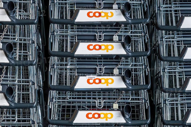 Coop shopping trolley, Interlaken, Bern, Switzerland