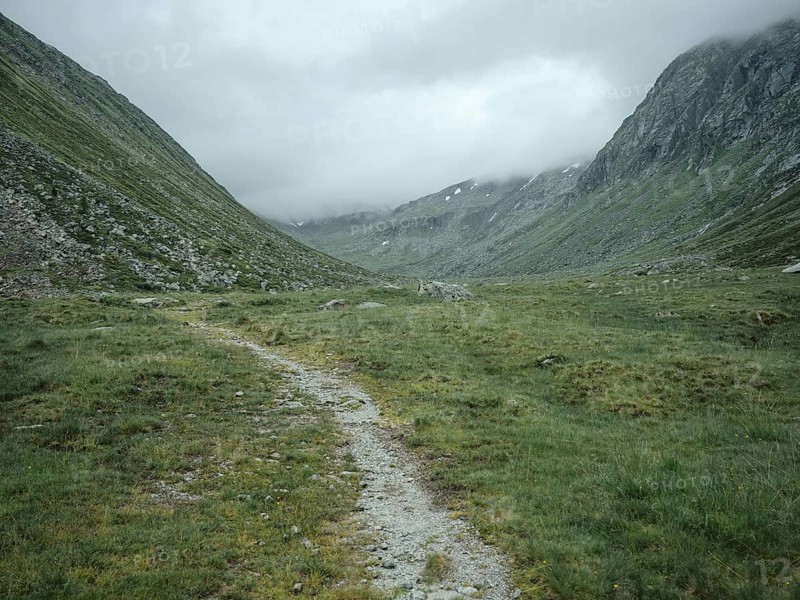 Historical sower's path along which Holocaust survivors travelled from Austria to Italy in 1947 in order to embark for Palestine, Krimmler Tauern, Pinzgau, Salzburg, Austria
