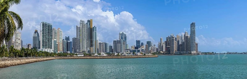 Panoramic view of skyline of Panama City downtown and financial center