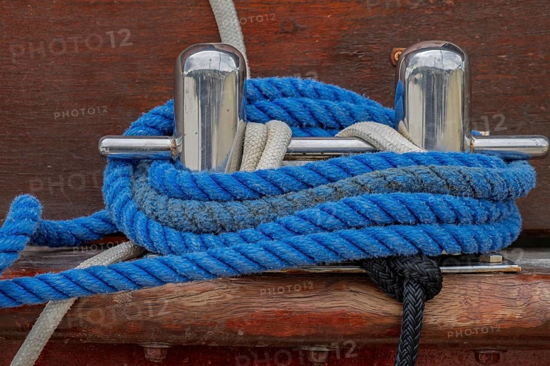 Boat bollard on a wooden boat, Montenegro, Balkans