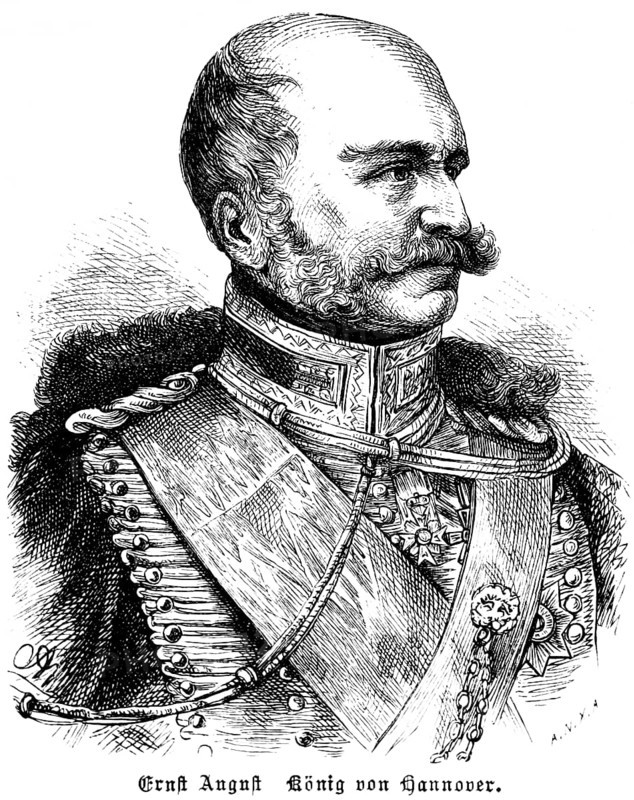 Ernst August, King of Hanover, son of King George III, Lieutenant General, portrait, Prussia, historical illustration 1896