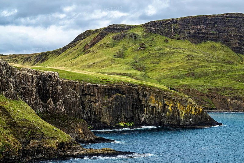 Cliffs over Neist Point Lighthouse, Isle of Skye, Scotland, UK