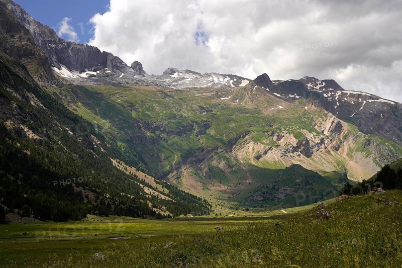 Mountain landscape in the Valle de Otal near Torla-Ordesa, Spain