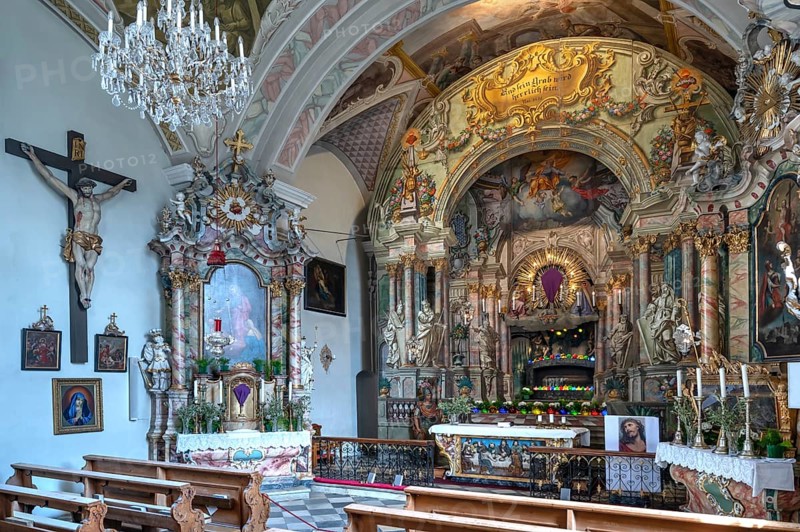 Holy Sepulchre, painted around 1767 by the painter Johann Joachim Pfaundler, St Donatus Church, Dorfstraße 20, Patsch, district of Innsbruck, Tyrol, Austria