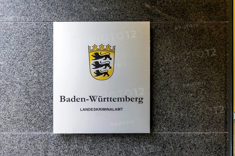 Baden-Württemberg State Office of Criminal Investigation, shield and coat of arms. Stuttgart, Baden-Württemberg, Germany
