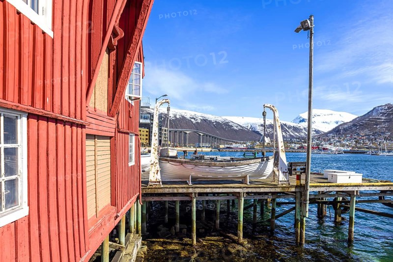 Norway, Tromso, famous tourist travel destination known for northern lights aurora borealis viewing