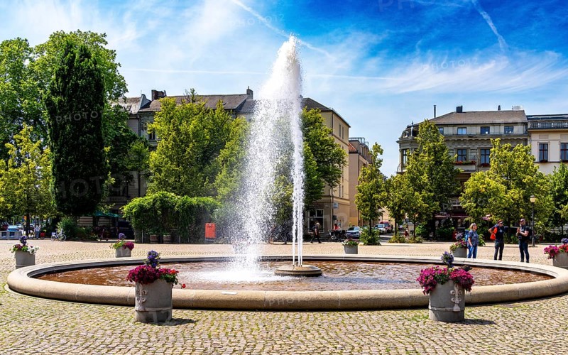 Fountain on Luisenplatz, Brandenburg Tor, Potsdam, Brandenburg, Germany