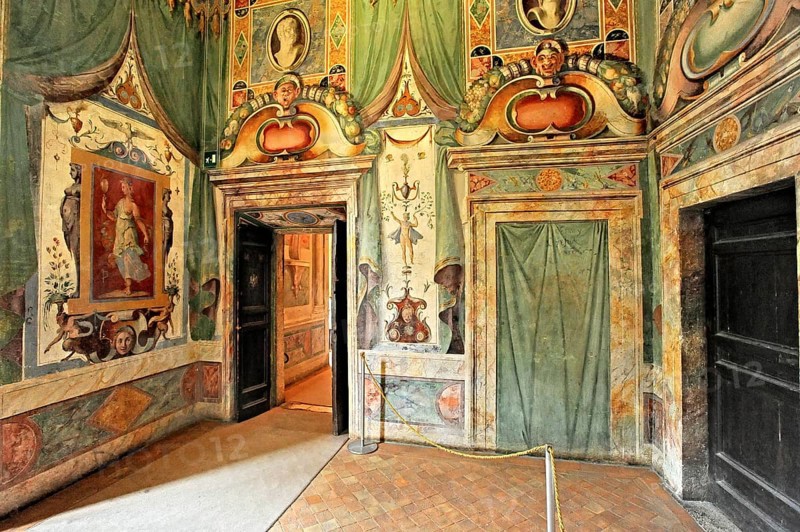 Stanza della Gloria, Hall of Fame, Roman Mannerist frescoes, Villa d'Este residential palace, UNESCO World Heritage Site, Tivoli, Metropolitan City of Rome, Lazio, Italy
