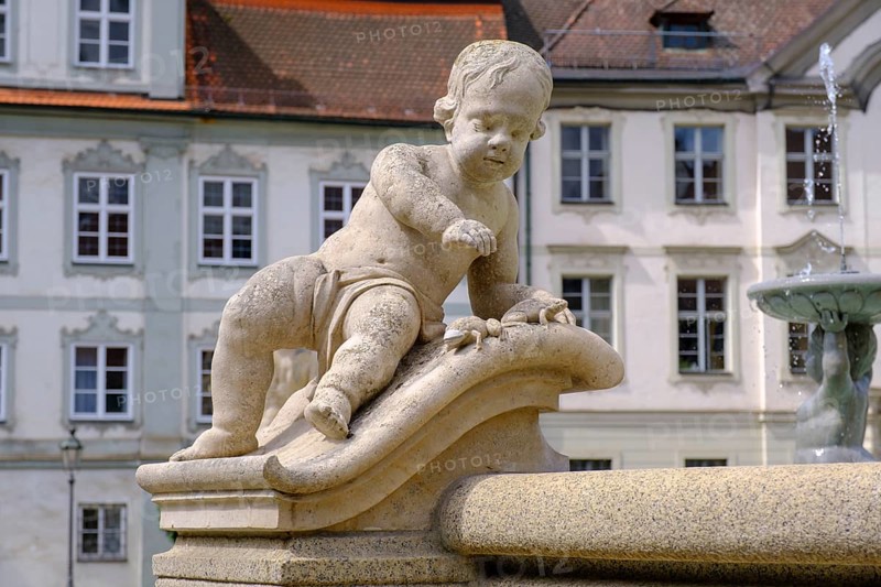 Fountain at Residenzplatz, Eichstätt, Altmühltal, Upper Bavaria, Bavaria, Germany