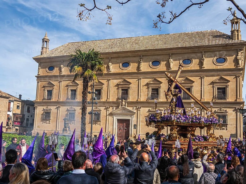 Semana santa procession, Plaza de Vazquez de Molin, holy week before easter, Ubeda, Unesco heritage city, Andalusia, Spain