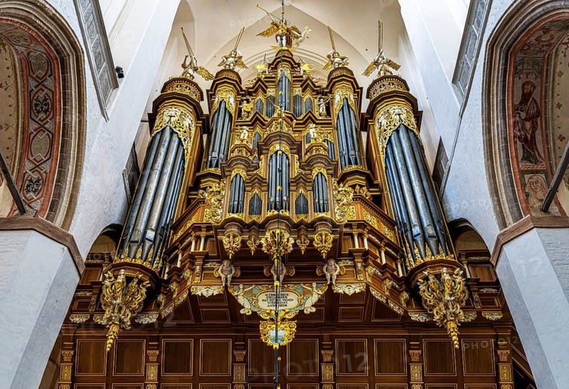 Interior photo, St Mary's Church in the old town of Stralsund, Mecklenburg-Western Pomerania, Germany