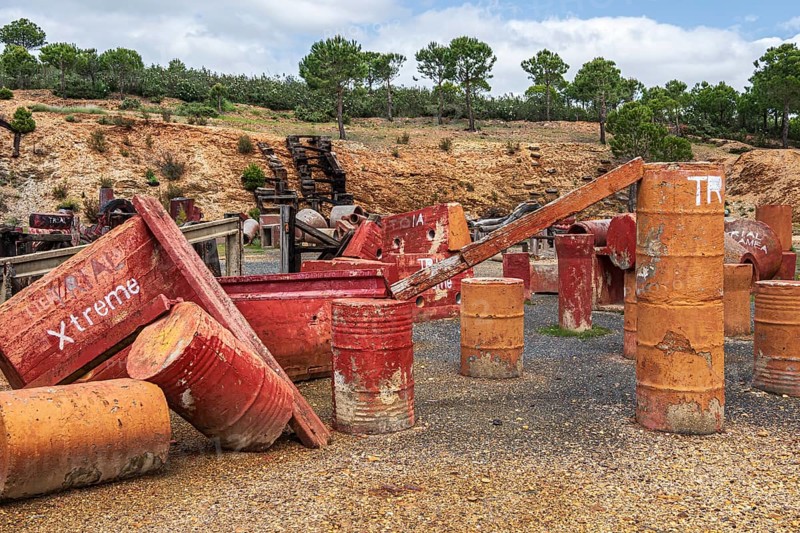 Dog training area, obstacles to overcome, Minas de Riotinto, Andalusia, Spain