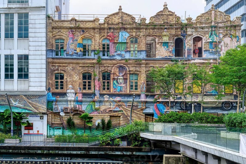 Mural along the River of Life, Kuala Lumpur, Malaysia, Asia