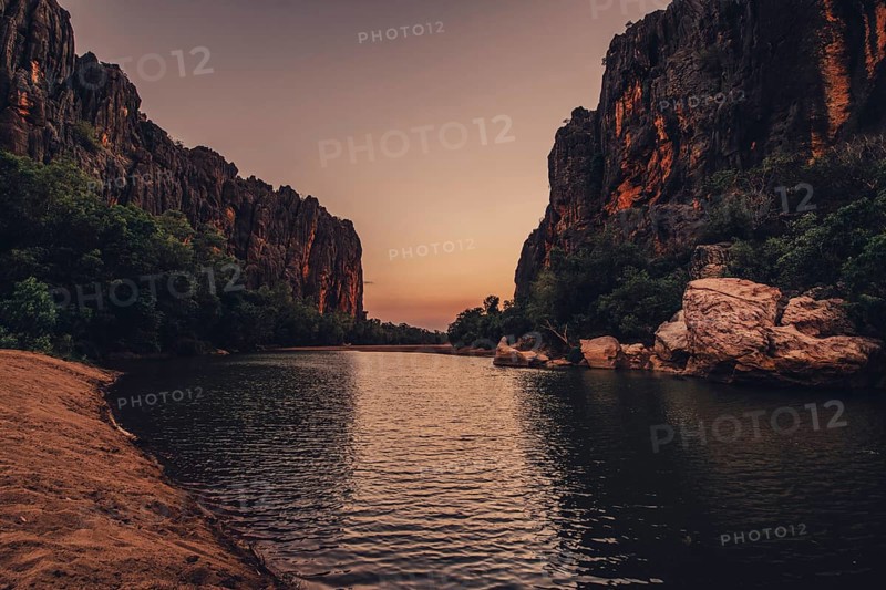 Special light atmosphere in the outback at Windjana Gorge National Park in Australia