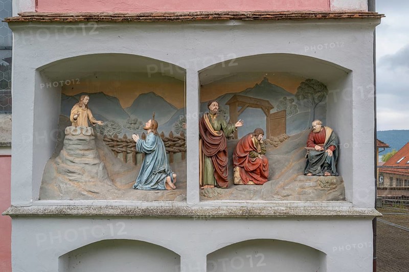 Mount of Olives scene at the parish church of St Martin, Sipplingen, Baden-Württemberg, Germany