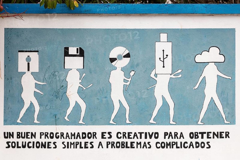 Exterior wall of a school, San Cristobal, Galapagos, Ecuador