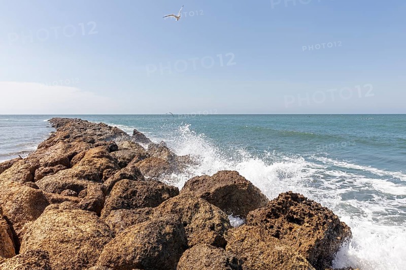 Waves, spray, Cartagena, Colombia