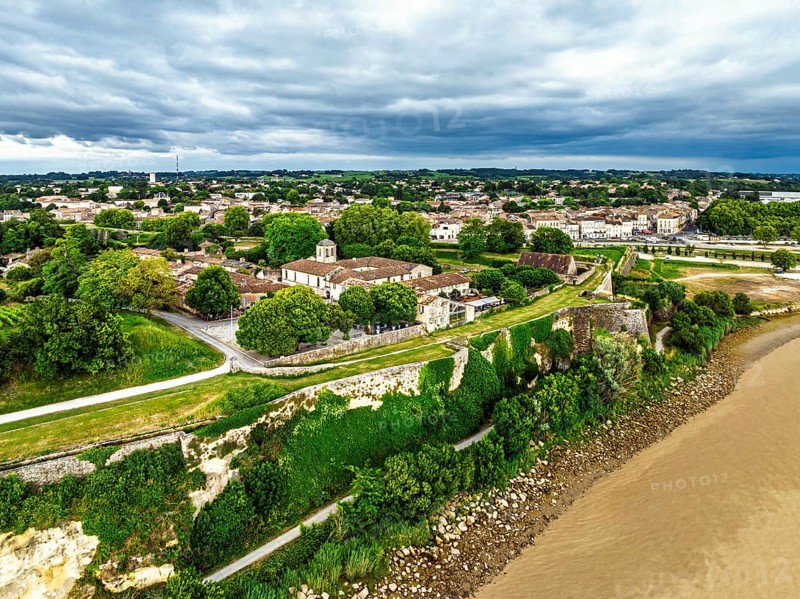 Citadel of Blaye from a drone, Blaye, Gironde Estuary, France