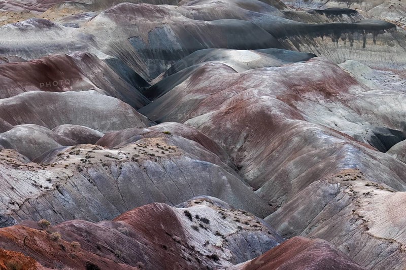 Colorful deposits of the Chinle Formation exposed at Little Painted Desert County Park near Winslow, Arizona